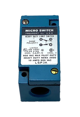 Micro Switch LSP3K 600 Vac Max Pilot Duty Heavy Duty Nema A600 10Amps