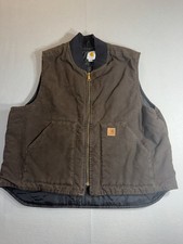 Vintage Carhartt Quilted Vest Brown Men s 2XL Workwear Utility Outdoor