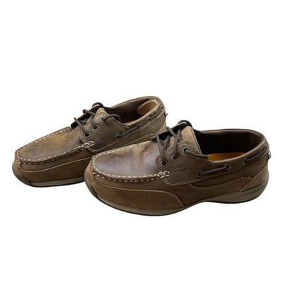 Rockport Shoes Size 9 M Works Brown Leather Slip Resistant Outdoor Lace Up