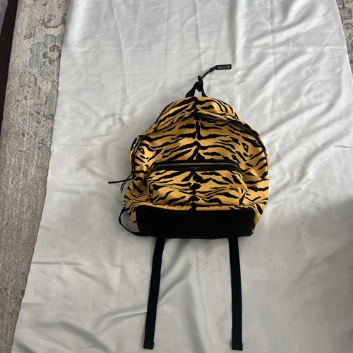 SAINT LAURENT YSL Yellow Tiger Print Canvas Leather Trim BACKPACK (DSP017988)