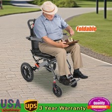 Medical Super Light Foldable Wheeled Transport Chair with Carry Bag 100KG