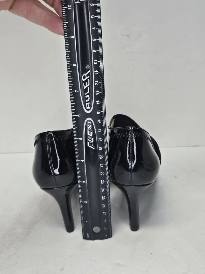 Andrew Geller 6.5 M Black 3” Heel with Elastic strap for Support Patent Leather - Image 4 of 4