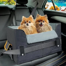 Elevated Dog Car Seat Booster Bed for Small Dogs & Cats – Travel Carrier Seat