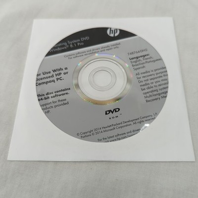  HP Operating System DVD Windows 8.1 Pro 748764-DN2 Disc Only