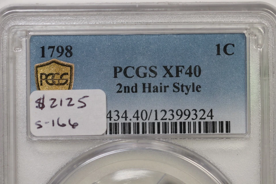 1798 S-166 R-1 PCGS XF 40 Draped Bust Large Cent Coin 1c - Image 3 of 3
