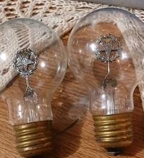 set of 2 AEROLUX Light Bulbs Masonic Order of the Eastern Star !BOTH WORKING!