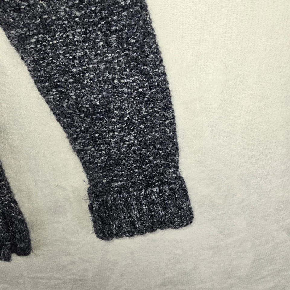 Barbour Womens Blue Marled Pullover Front Pocket Knit Sweater Sz 10 Cotton Blend - Image 3 of 4