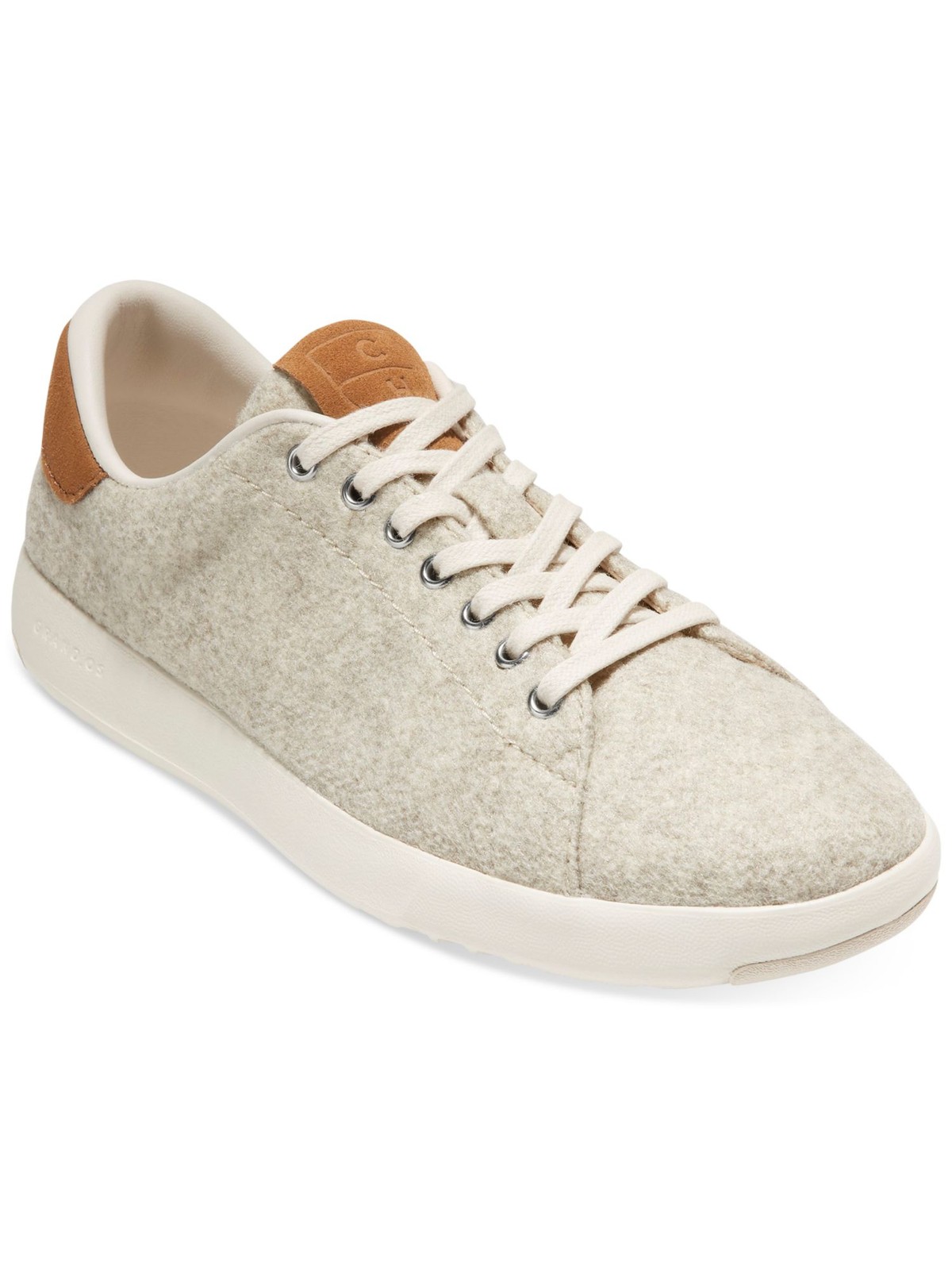 COLE HAAN GRANDSERIES Womens Ivory Leather Logo Patch Padded Grandpro Round Toe