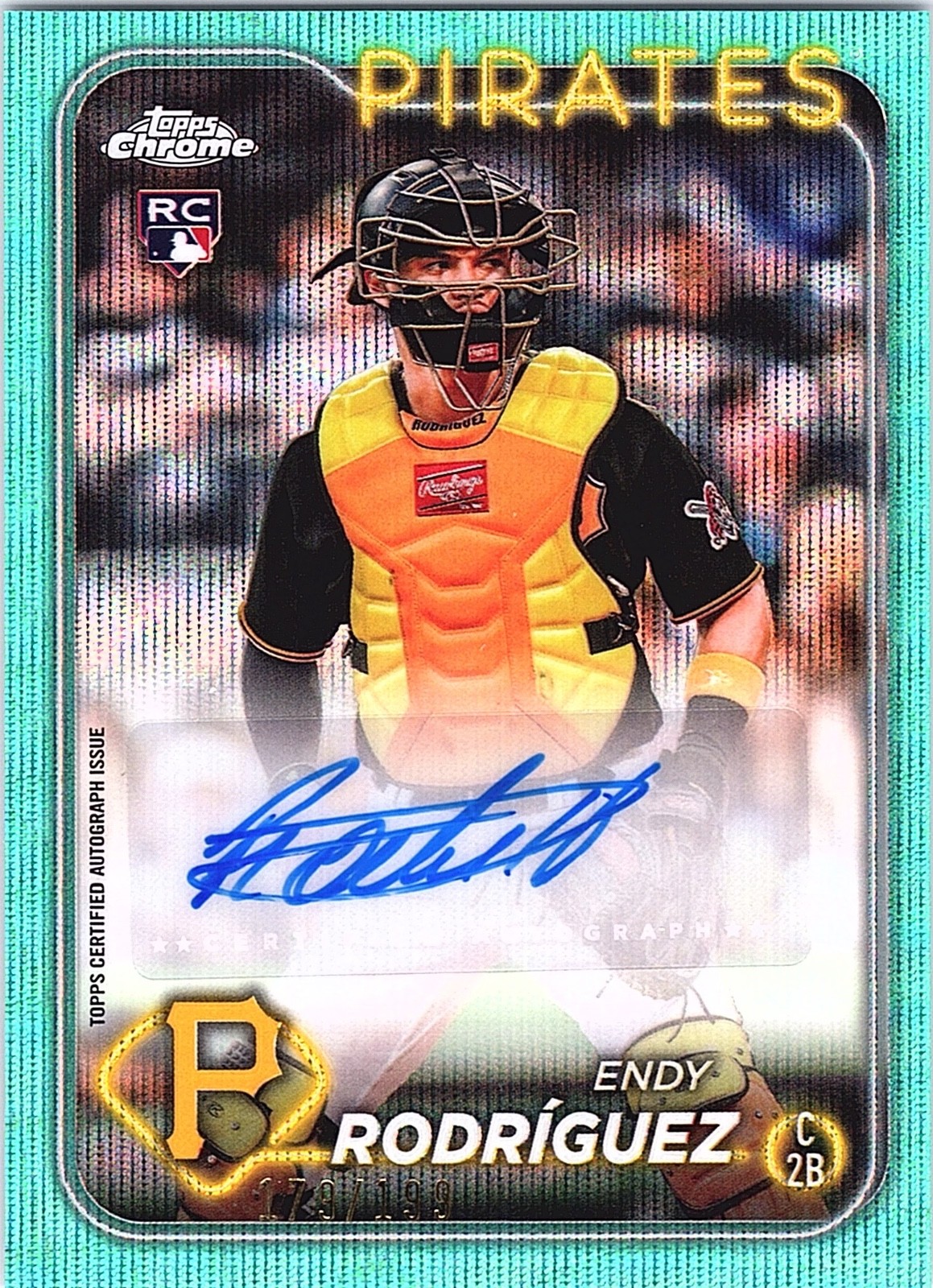 2024 Topps Chrome Update - Endy Rodriguez - RC - Auto Aqua Wave /199 - AC-ER