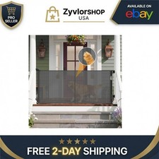 KISKIZ Retractable Baby Gate 72" Wide Extra Wide Safety Gate Black
