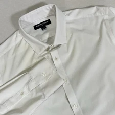 Mizzen+Main Blue Label Leeward Trim Fit Men’s Large Tall White Long Sleeve Shirt
