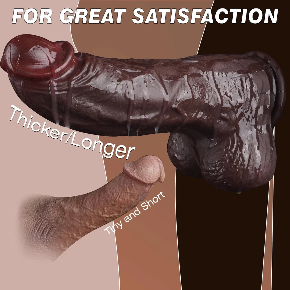 Consolador grueso enorme de 2,61"" de diámetro BBC consolador negro grande 8,86" consolador gigante macizo... Foto 2 de 4