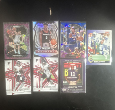 Panini Upper Deck 7 Card NBA/NFL Lot Prizm Draft Picks Crusade Sanders