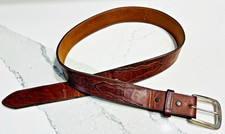 Vtg Nocona Women s Sz 34 Western Belt Floral Tooling Brown Leather USA VGVC