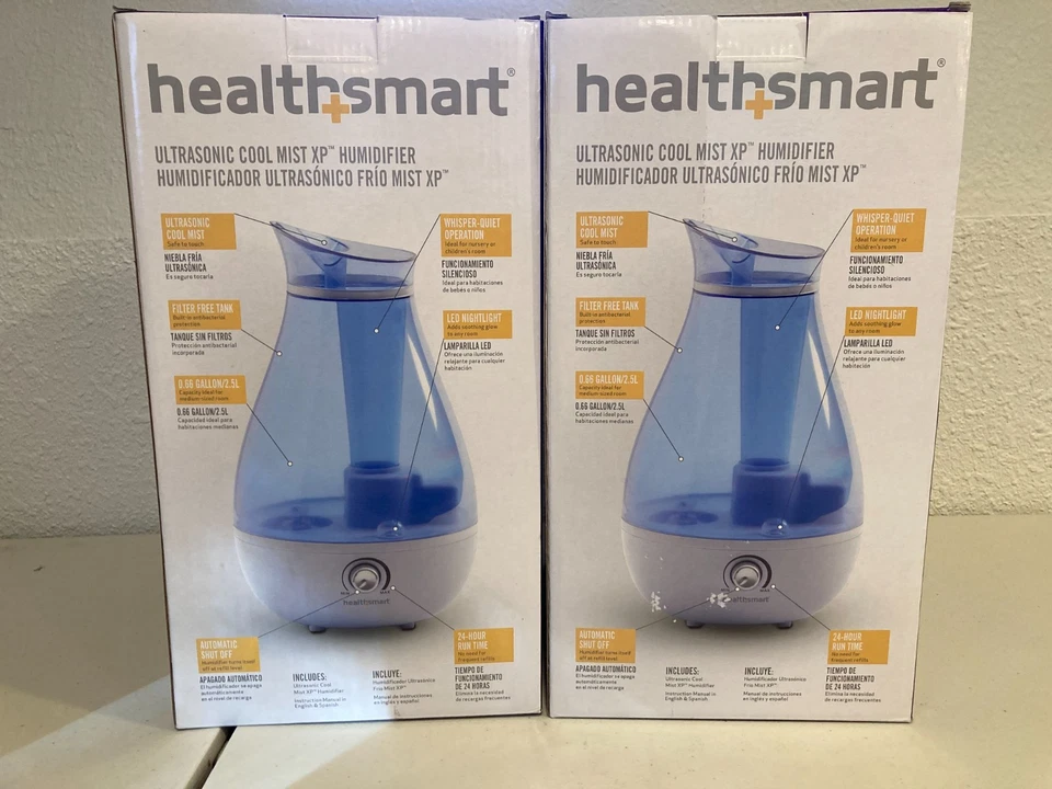 Lot of 2 HealthSmart Ultrasonic Cool Mist XP Humidifiers .66 Gal - Image 3 of 4