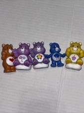 VTG Lot of 5 Play Along Care Bears 2.5" Plastic Figure Cake Toppers