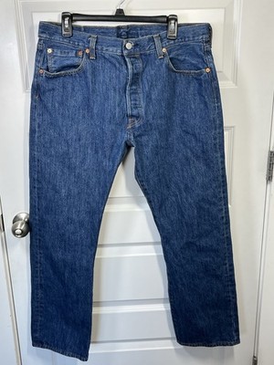 Levi s 501 Original Fit Jeans Mens 36x30 Dark Wash Button Fly Straight Leg