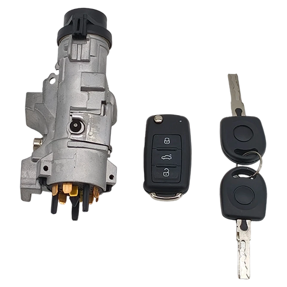 Ignition Lock Cylinder Assembly With Key Shells For Audi 1998-09 A4 Quattro Foto 2 de 4