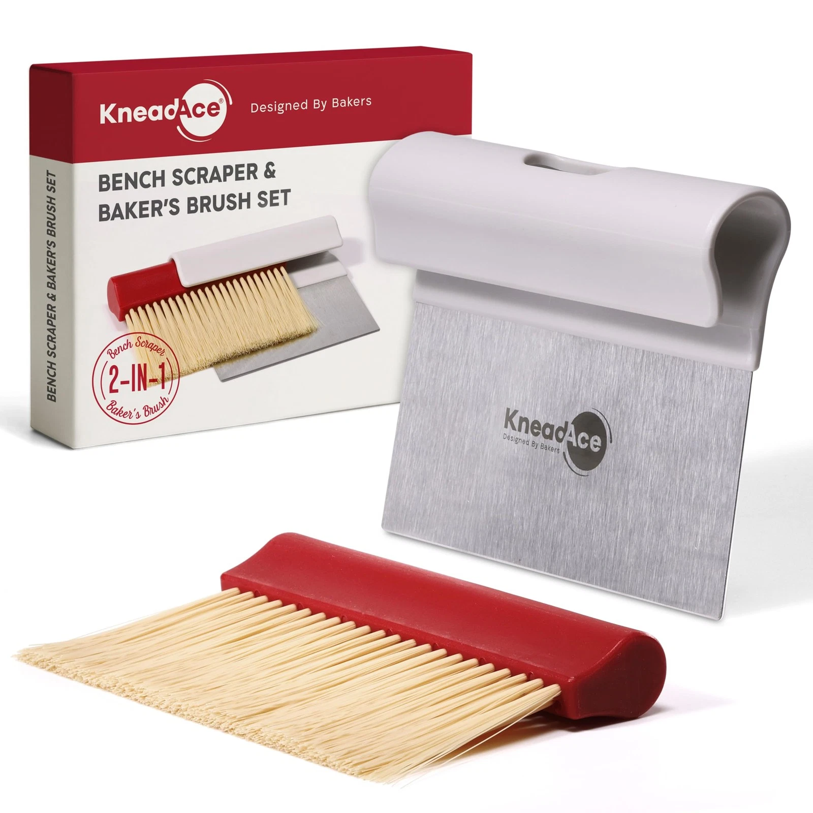 Dough Scraper & Baker’s Brush Set. Stainless Steel Bench Scraper & Flour Clea...
Opens in a new wind