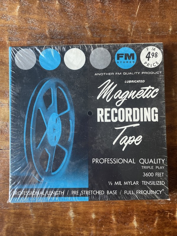 Vintage FM Stores Reel To Reel Tape 1/2” 3600 FT Sealed NOS