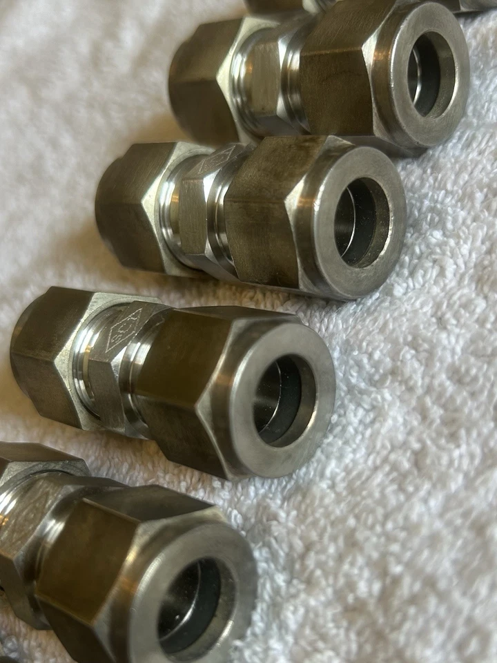 Lote 6 1/2” Tubo OD 316 SS Unión Recta Compresión Montaje SCI Swagelok Doble Foto 4 de 4