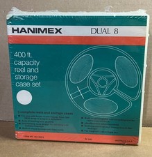 NOS 3 pack Dual 8 mm 400 ft Capacity Super 8 Reel & Storage Case Hanimex