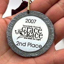 2007 Twentieth Annual Grace Race and Walk for Light 2nd Place Running Medal