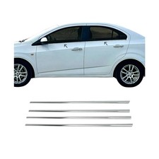2011-2015 Chevrolet Aveo Sedan Window Molding Trim Streamer Stainless Steel Silv