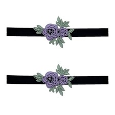 2 Pieces Wedding Lace Garters Bridal Stretchy Floral Garter Set for Bride