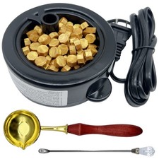 Electric Wax Seal Warmer with Spoon and Tweezers, for Wax Seal Stamp Envelope...