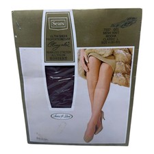 Vintage Sears Cling-Alon Mesh Knit Stockings Mocha Classic Size A 8 1/2-9 1/2