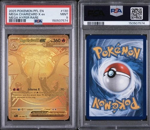 Mega Charizard x EX 130/094 Me02: Phantasmal Flames Holo PSA 9