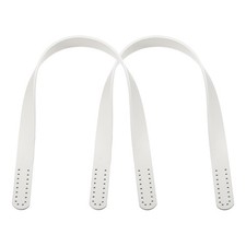 Leather Bag Handle, 2Pcs 17.7" l 1/16" W Leather Purse Strap, White
