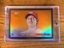 Max Scherzer 2015 Bowman's Best Hi-Def Heritage Orange Refractor /25 #HDH-MSC