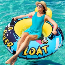Heavy Duty River Tube with Canvas Cover 53'' Large Pool Floats Adult Inflatable
