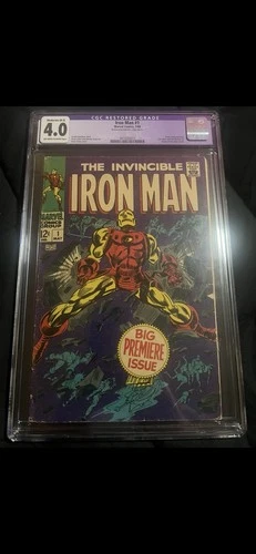 Iron Man #1 CGC Graded 4.0. Purple Label Restored