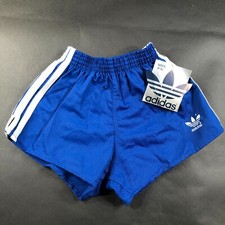 Vintage Adidas Running Shorts Youth Boys S 20-22 Royal Blue White Stripes USA
