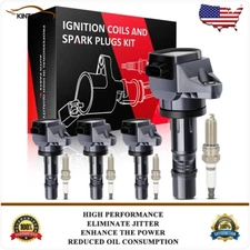 4 Ignition Coil & Spark Plug Kits For Honda 2012-2015 Civic 2016-2019 HR-V 1.8L