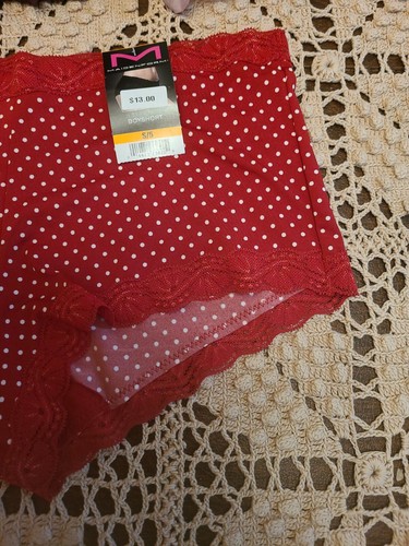 S/5 Maidenform Intimates Microfiber Lace Polka Dot Boyshorts ~40760 NWT - Picture 3 of 11