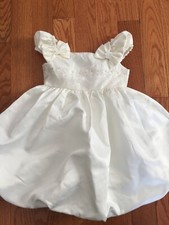 New Ivory Off White Ruffled Lace Wedding Flower Girl Dress