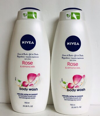 2 Bottles Nivea ~ Rose & Almond Milk Body Wash with Aloe Vera 25.36 fl oz  Each | eBay.de