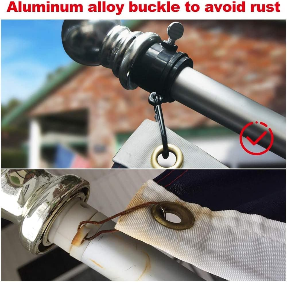 Flag Pole Mounting Ring Clip， 1.5Inch Diameter Rotating Mounting Rings