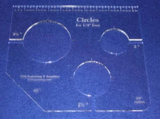 3 Hole Circle Quilt Template w/Ruler 1/4" Thick -  Long Arm- For 1/4" Foot