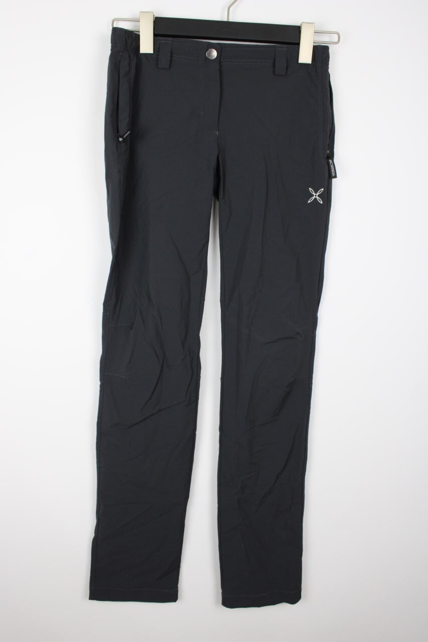 Pantalones MONTURA Negro Poliamida Elastizados Senderismo Pista Talla S/W26 Cremallera Fly