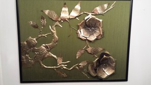 Mid Century Modern Sculptural Wall Art very large Brass 3D wall art C