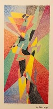 Gino Severini Litografia 1968 Biennale di Venezia COA numerata a matita