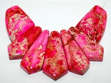 Purple Red Sea Sediment Turquoise CABOCHON 7 PCS Beads Set Imperial Jasper 