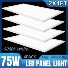 LED Panel Light 4Pack 75W 2x4 FT,Recessed Edge-Lit Drop Ceiling Troffer Flat LED