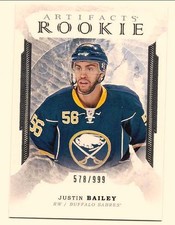 JUSTIN BAILEY 2016-17 UPPER DECK ARTIFACTS ROOKIE CARD /999