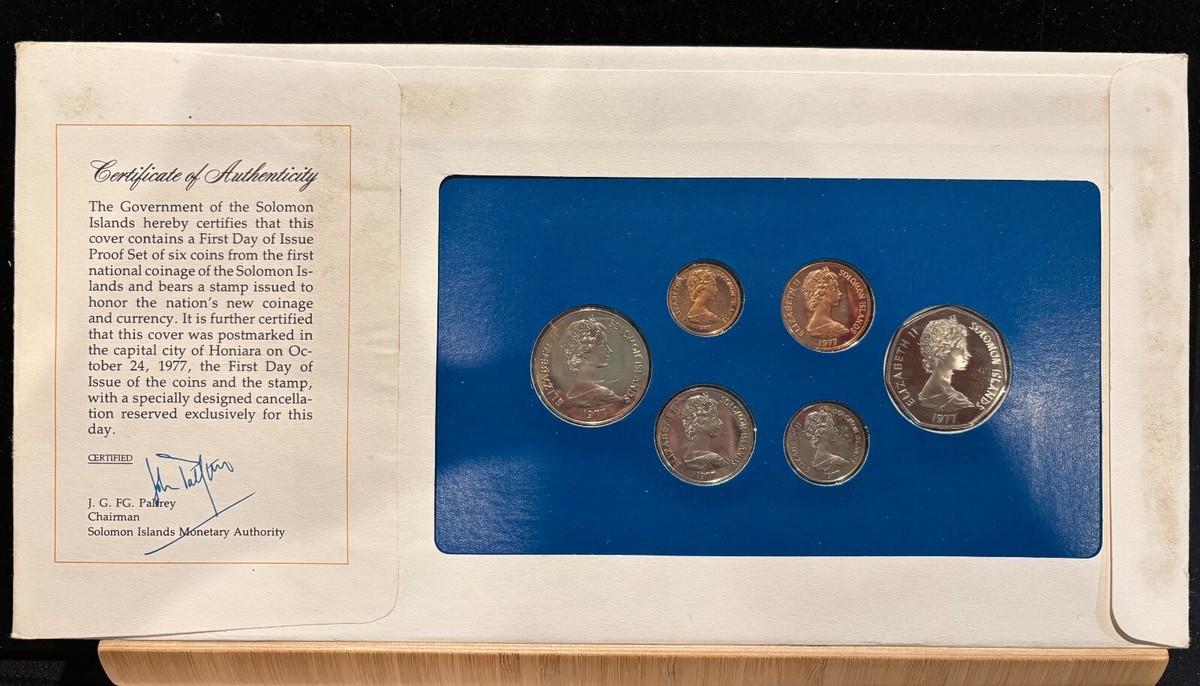 歴史的発行品！】ソロモン諸島初の貨幣と紙幣 発行初日贈呈セット